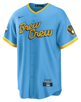 Milwaukee Brewers Powder Blue 2022 City Connect Team Custom Jersey