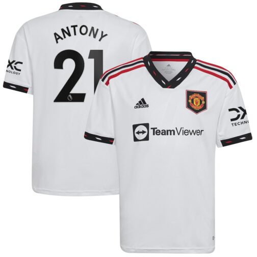 Manchester United Away Jersey 2022-2023 with Jersey Antony 21 printing Unisex - White