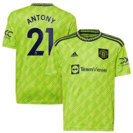 Antony Manchester United 2022/2023 Third  Player Jersey Unisex – Neon Green