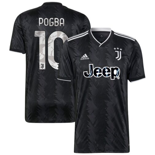 Juventus Away Jersey 2022-2023 with Player Pogba 10 printing Unisex - Black