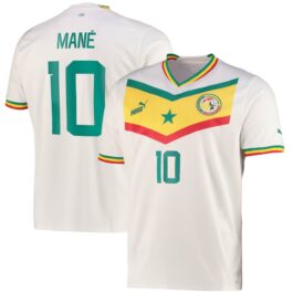 Senegal Home Jersey with Mané 10 printing 2022 Qatar World Cup Jersey Unisex – White
