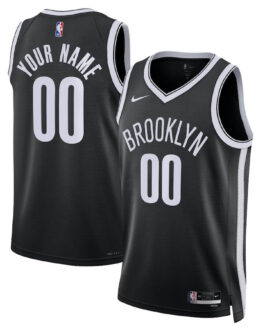 Brooklyn Nets Unisex 2022/23 Swingman Custom Jersey Black – Icon Edition