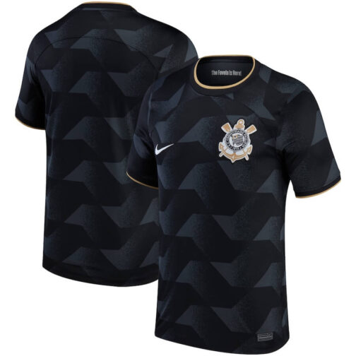 All Players Corinthians Shirt 2022/23 Away Replica Custom Jersey - Black