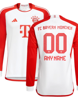 Bayern Munich Shirt 2023/24 Home Custom Long Sleeve Jersey – White