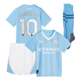 Manchester City Home Puma Minikit 2023-24 Jersey Grealish 10 printing – Blue