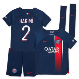 Paris Saint-Germain Nike Home Stadium Kit 2023-24 – Little Kids with Hakimi 2 printing Jersey
