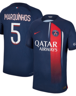 Paris Saint-Germain Nike Home Dri Fit Adv Match Shirt 2023-24 with Marquinhos 5 printing