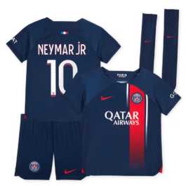 Paris Saint-Germain Team Home Kit 2023-24 – Little Kids with Neymar Jr 10 printing Jersey – Blue