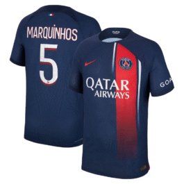 Paris Saint-Germain Team Home Shirt 2023-24 with Jersey Marquinhos 5 printing – Blue