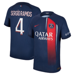 Paris Saint-Germain Team Home Shirt 2023-24 with Sergio Ramos 4 printing Jersey – Blue