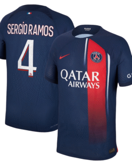 Paris Saint-Germain Team Home Shirt 2023-24 with Sergio Ramos 4 printing Jersey – Blue
