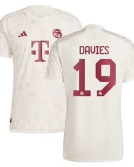Alphonso Davies Player Bayern Munich 2023/24 Third Jersey – White