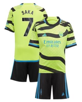 Arsenal Away Minikit 2023-24 with Saka 7 printing Kids Jersey – Yellow