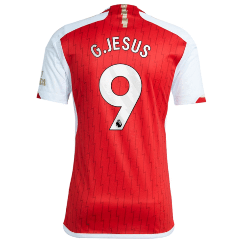 Gabriel Jesus Arsenal Shirt 2023/24 Home Player Jersey - Red - Image 3