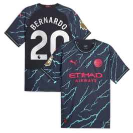 Bernardo Silva 20 Manchester City Shirt 2023/24 Third Player Jersey – Navy