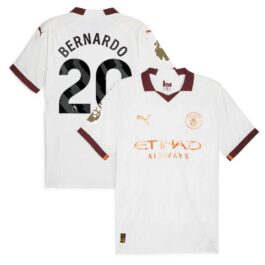 Bernardo Silva 20 Manchester City 2023/24 Away Jersey – White