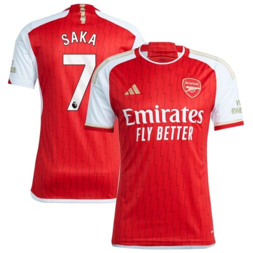 Bukayo Saka Arsenal Shirt 2023/24 Home Player Jersey - Red