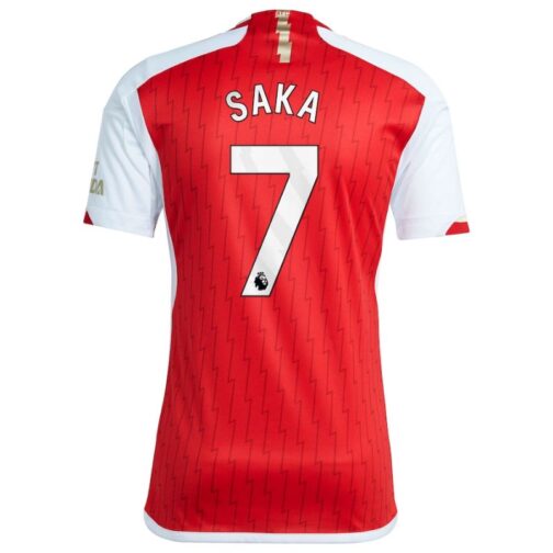 Bukayo Saka Arsenal Shirt 2023/24 Home Player Jersey - Red - Image 3