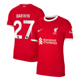 Liverpool Home  2023-24 with Player Darwin 27 printing Jersey – Red