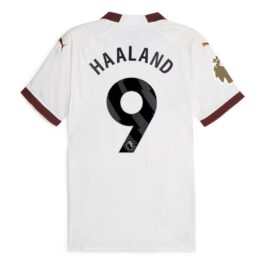 Erling Haaland 9 Manchester City Shirt 2023/24 Away Jersey – White