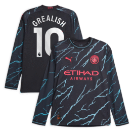 Jack Grealish Manchester City 2023/24 Third Long Sleeve Player Jersey – Navy