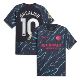 Jack Grealish Manchester City Shirt 2023/24 Third Player Jersey – Navy