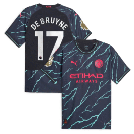 Kevin De Bruyne Manchester City Shirt 2023/24 Third Player Jersey – Navy