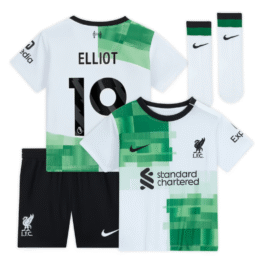 Liverpool Away Kit – 2023-24 – Kids with Elliot 19 printing Player – White