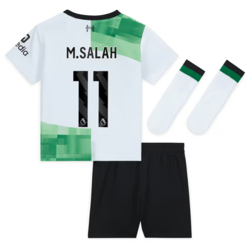 Liverpool Away Kit - 2023-24 - Kids with M.Salah 11 printing Player - White - Image 3