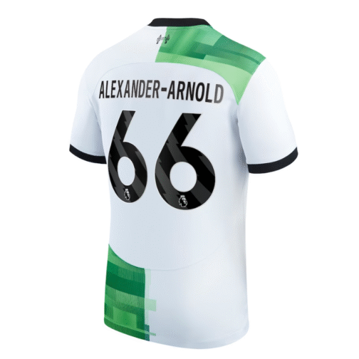 Trent Alexander-Arnold 66 Printing Liverpool 2023/24 Away Player Jersey - White - Image 3