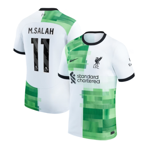 Mohamed Salah 11 printing Liverpool 2023/24 Away Player Jersey - White
