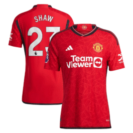 Luke Shaw Manchester United Shirt 2023/24 Home Player Jersey – Red
