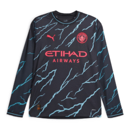 Erling Haaland Manchester City 2023/24 Third Long Sleeve Player Jersey – Navy