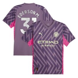 Manchester City Goalkeeper Shirt 2023-24 with Ederson M. 31 printing Jersey – Purple