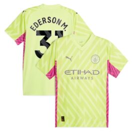 Manchester City Goalkeeper Shirt 2023-24 with Ederson M. 31 printing Jersey – Yellow