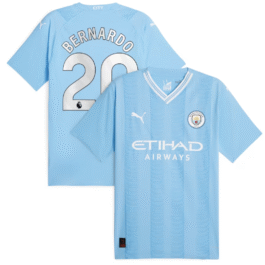 Manchester City Home Shirt 2023-24 with Bernardo 20 printing Jersey – Sky Blue