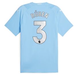 Manchester City Home Shirt 2023-24 with Rúben 3 printing Jersey – Sky Blue
