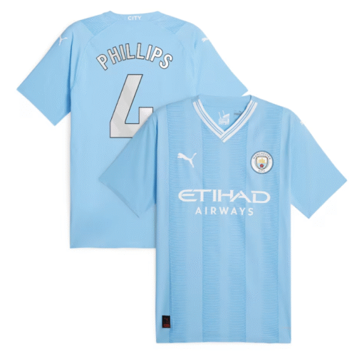 Manchester City Home Shirt 2023-24 with Phillips 4 printing Jersey Sky Blue
