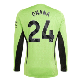 Manchester United Home Goalkeeper Shirt 2023-24 – Long Sleeve with Onana 24 printing Jersey – Green