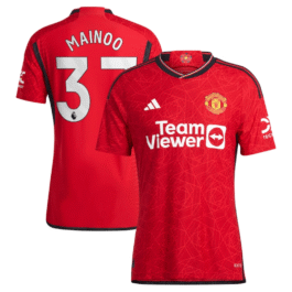 Manchester United Home Shirt 2023-24 with Mainoo 37 printing – Red