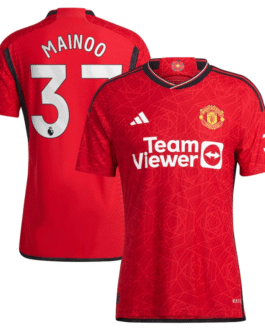 Manchester United Home Shirt 2023-24 with Mainoo 37 printing – Red