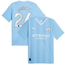 Manchester City Home Shirt 2023-24 – With Mahrez 26 printing Jersey Sky Blue