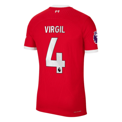 Virgil Van Dijk 4 Printing Liverpool 2023/24 Home Player Jersey - Red - Image 3