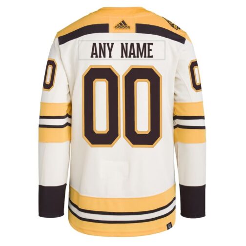 Boston Bruins 100th Anniversary Custom Jersey Cream - Image 3