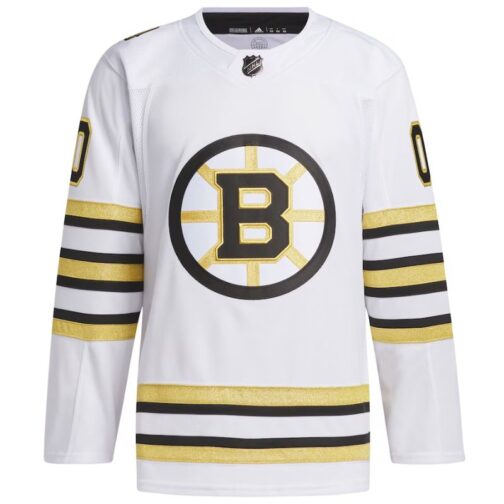 Boston Bruins 100th Anniversary Custom Jersey White - Image 2