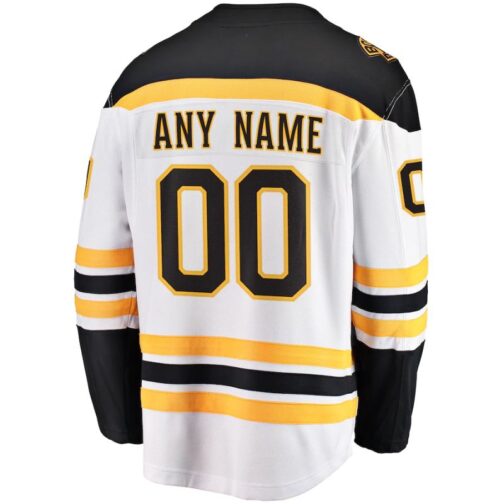 Boston Bruins Away Breakaway Custom Jersey White - Image 2