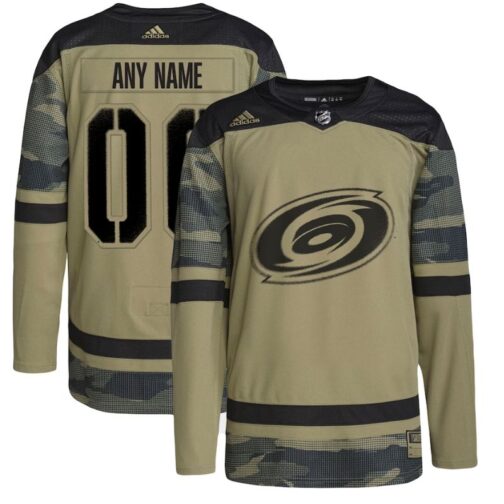 Carolina Hurricanes Custom Practice Jersey Camo Military