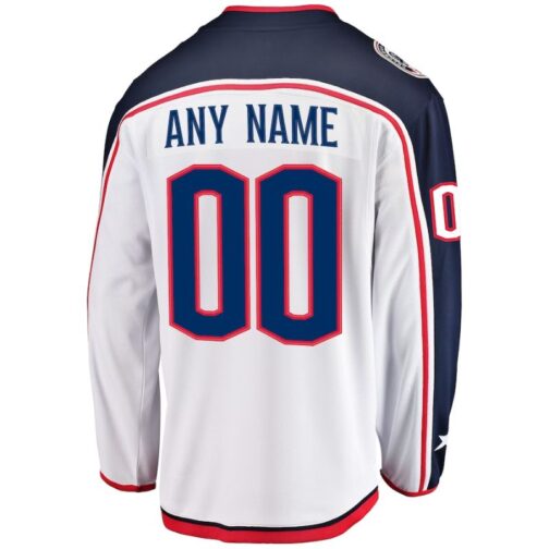 Columbus Blue Jackets Away Breakaway Custom Jersey White - Image 2