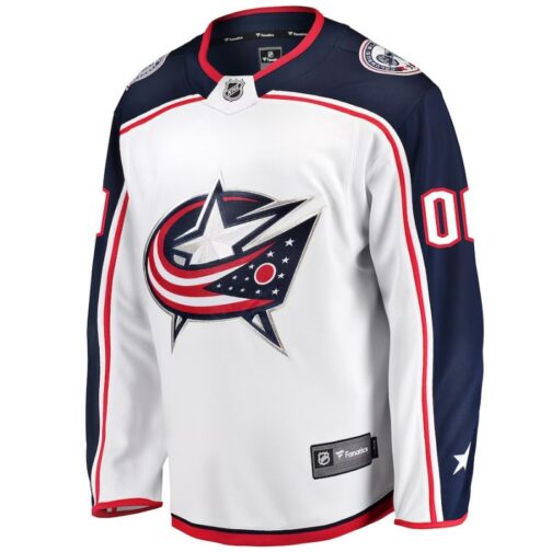 Columbus Blue Jackets Away Breakaway Custom Jersey White - Image 3