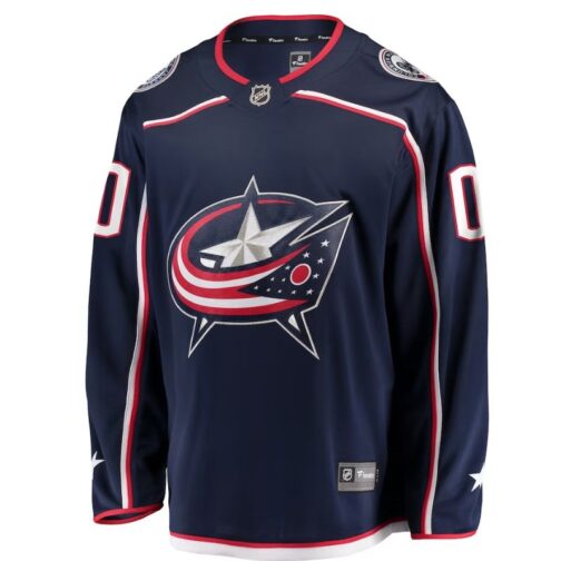 Columbus Blue Jackets Home Breakaway Custom Jersey Navy - Image 3